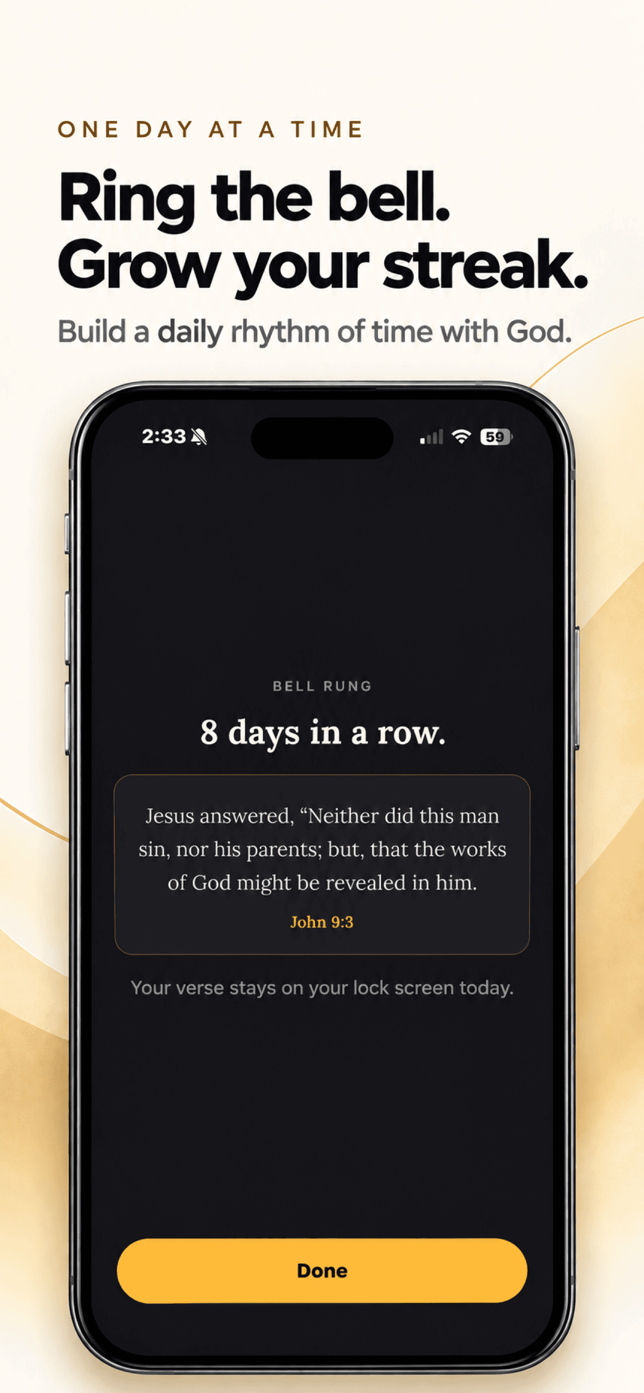 Ring the bell, grow your streak — 8 days in a row