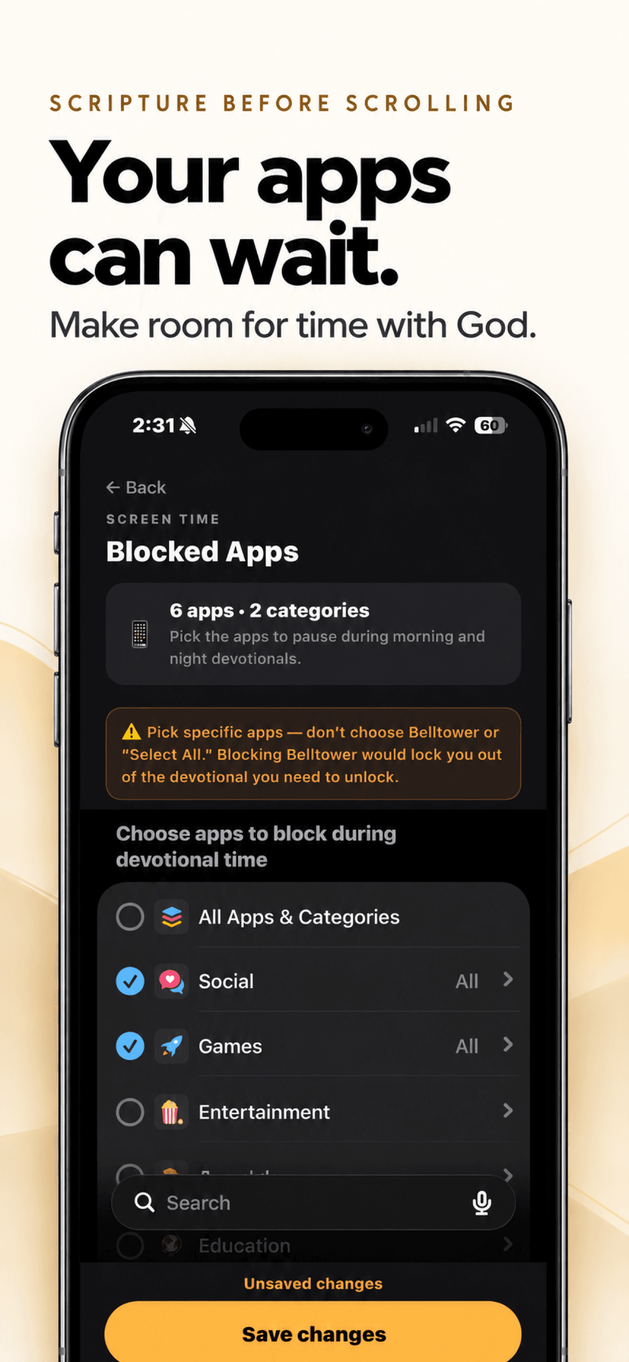 Your apps can wait — block distracting apps during devotional time