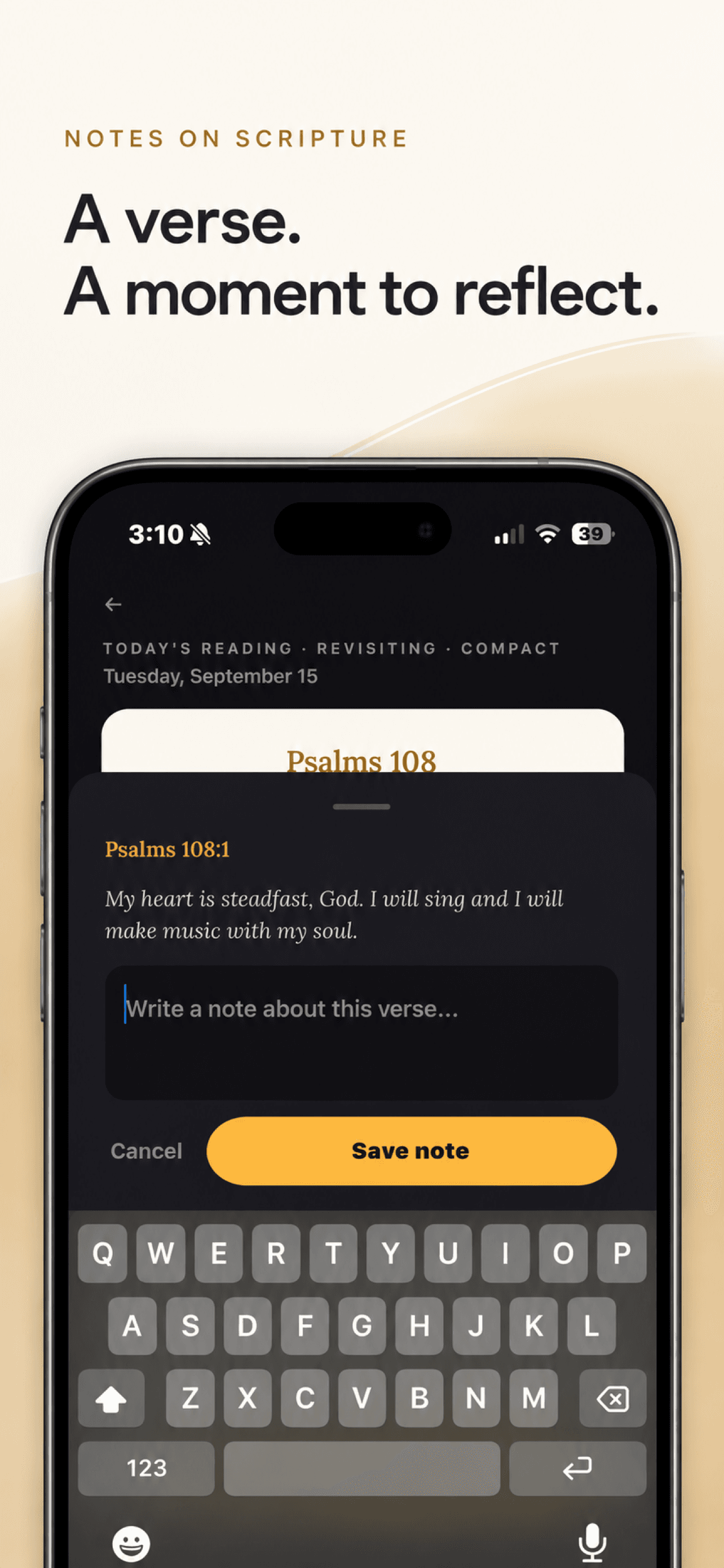 A verse, a moment to reflect — notes on Scripture